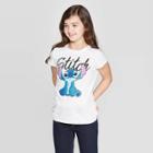 Girls' Disney Stitch Short Sleeve T-shirt - White