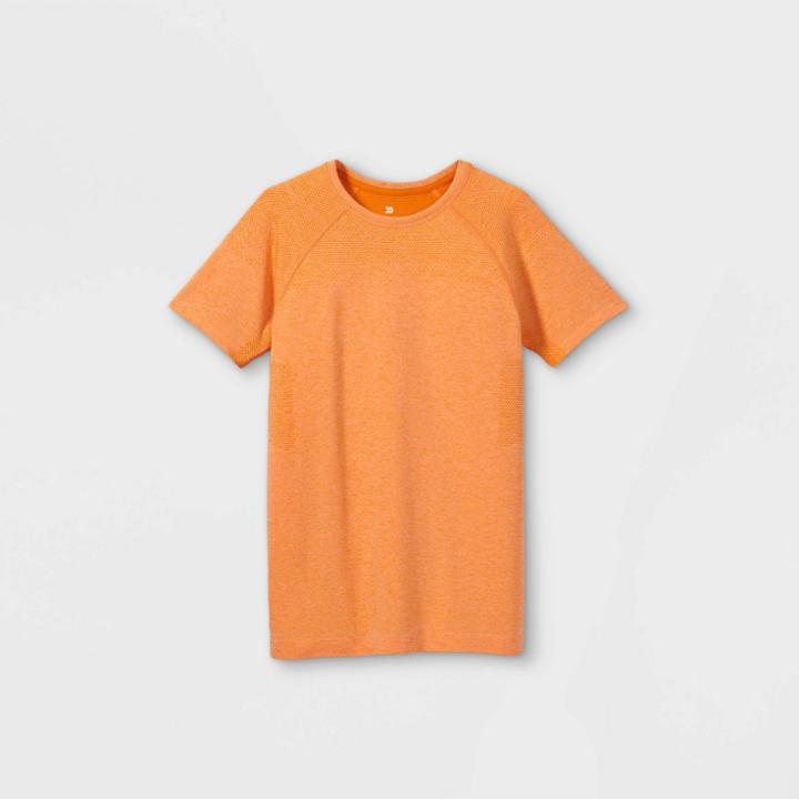 Boys' Short Sleeve Seamless T-shirt - All In Motion Orange