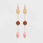 Semi-precious Bead Drop Earrings - Universal Thread Worn Gold, Women's