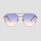 Women's Aviator Metal Sunglasses - A New Day Gold, Women's, Size: Small, Gold/grey