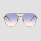 Women's Aviator Metal Sunglasses - A New Day Gold, Women's, Size: Small, Gold/grey