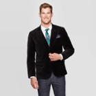 Men's Standard Fit Solid Color Velvet Blazer - Goodfellow & Co Black M,