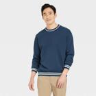 Men's Relaxed Fit Crew Neck Pullover Sweatshirt - Goodfellow & Co Navy Blue