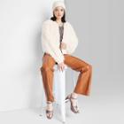 Women's Faux Fur Topper Jacket - Wild Fable Almond