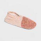 Women's Marled Sweater Knit Colorblock Slipper Socks - Stars Above Pink
