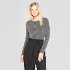 Women's Long Sleeve Cropped Sweater - Xhilaration Black