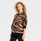 Crew Neck Soft Pullover Maternity Sweater - Isabel Maternity By Ingrid & Isabel Brown