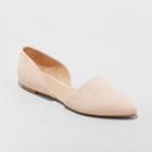 Women's Rebecca Wide Width Pointed Two Piece Ballet Flats - A New Day Blush 5.5w,