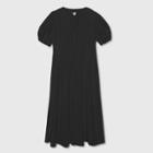 Women's Plus Size Puff 3/4 Sleeve Dress - A New Day Black