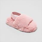 Toddler Girls' Avi Single Strap Fur Slippers - Cat & Jack Blush