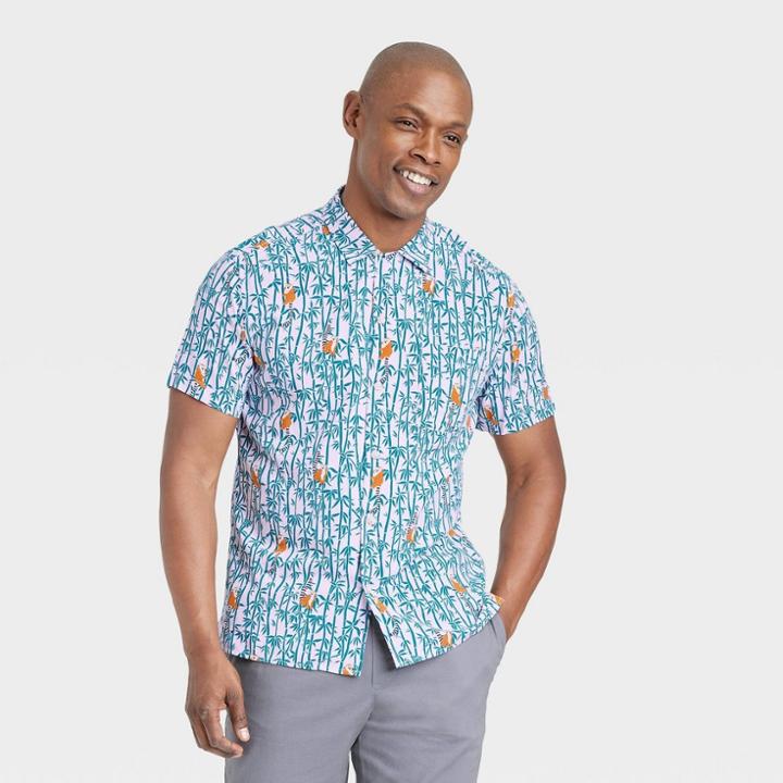 Men's Camp Collared Short Sleeve Button-down Shirt - Goodfellow & Co Forest Green