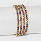 Sugarfix By Baublebar Colorful Crystal Stretch Bracelet Set, Girl's, Multicolor Rainbow