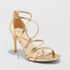 Women's Gal Strappy Stiletto Heeled Pumps - A New Day Gold