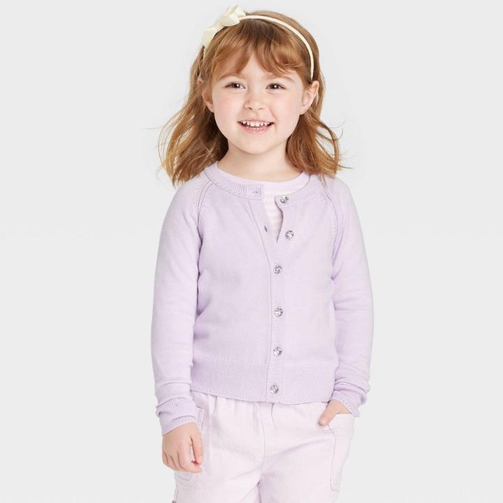 Toddler Girls' Raglan Cardigan - Cat & Jack Purple