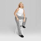 Women's Super-high Rise Hip Cut Out Flare Pants - Wild Fable White Zebra Print Xxs