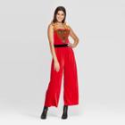 Women's Sleeveless Round Neck Reindeer Jumpsuit - Born Famous (juniors') - Red