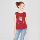 Girls' Lace Trim Graphic Tank Top - Art Class Red