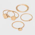 Disc With Clean Geo Shapes Ring Set 6ct - Universal Thread Gold