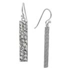 Distributed By Target Women's Hammered Bar Drop Earrings In Sterling Silver -