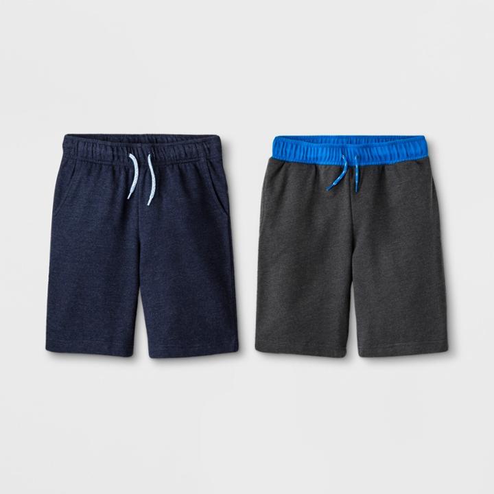 Boys' 2pk Pull-on Shorts - Cat & Jack Charcoal/navy