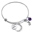 Distributed By Target Women's Stainless Steel I Love You To The Moon Expandable Bracelet -