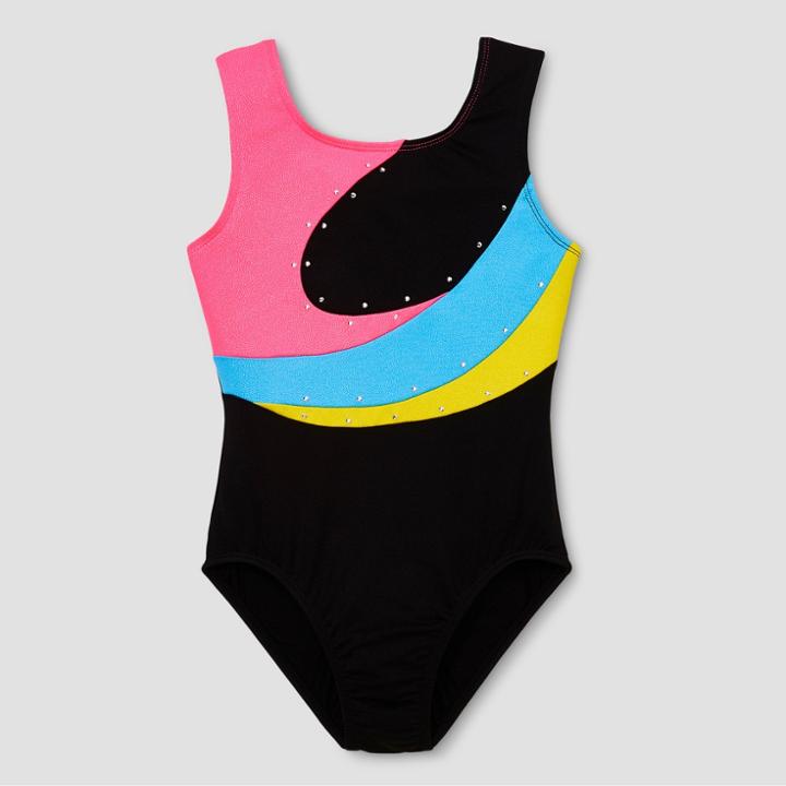 Freestyle By Danskin Girls' Gymnastics Leotards - Black/pink