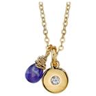 Distributed By Target Women's Silver Plated Sodalite Briolette Charm Necklace - Gold