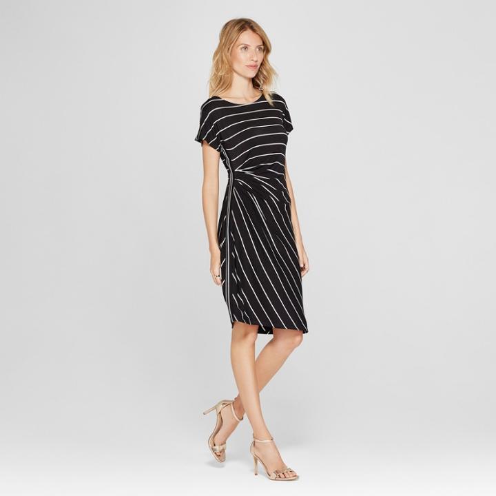 Women's Ruched Side T-shirt Dress - Spenser Jeremy - Black/white