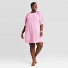 Women's Plus Size Puff Short Sleeve T-shirt Dress - Universal Thread Lilac