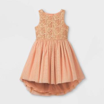 Mia & Mimi Girls' Rosette Tulle Dress - Pink