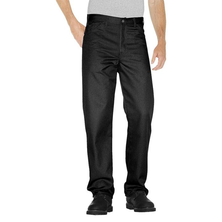 Dickies Men's Big & Tall Regular Straight Fit Twill 5- Pocket Staydark Work Pants- Black