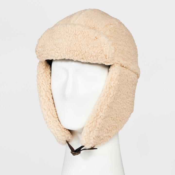 Men's All Over Sherpa Trapper Hat - Original Use Cream, Ivory