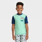 Boys' Star Wars Short Sleeve Rash Guard Swimsuit Top - Green