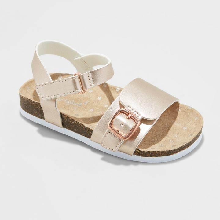 Toddler Girls' Berdie Footbed Sandals - Cat & Jack Rose Gold