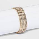 Multi-strand Rhinestone Stretch Bracelet Set 7pc - A New Day Metallic