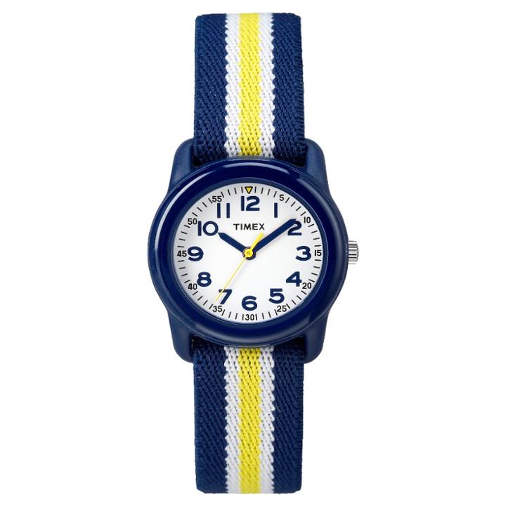 Kid's Timex Watch With Striped Strap - Blue/yellow Tw7c058009j, Kids Unisex, Yellow Blue