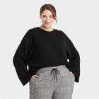Women's Plus Size Ottoman Sweatshirt - A New Day Black