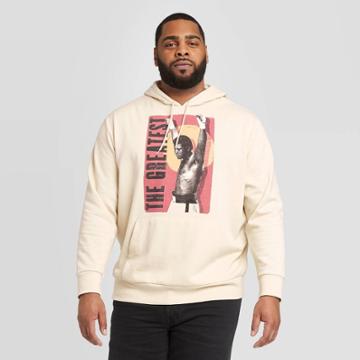 Muhammad Ali Well Worn Men's Big & Tall The Greatest Fleece Hooded Sweatshirt - Beige
