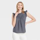 Women's Pleated Tank Top - Universal Thread Gray