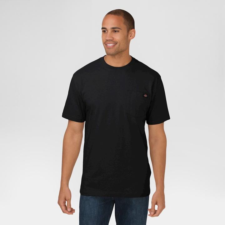 Dickies Men's Big & Tall Cotton Heavyweight Short Sleeve Pocket T-shirt- Black