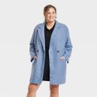 Women's Plus Size Top Overcoat - A New Day Blue