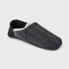 Adult Herringbone Fleece Lined Pull-on Slipper Socks With Huggable Heel & Grippers - Wondershop Black