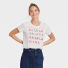 Grayson Threads Women's Fa La La La Wine Short Sleeve Graphic T-shirt - White