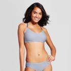 Women's Lace-up Back Bikini Top - Xhilaration Blue Stripe D/dd Cup