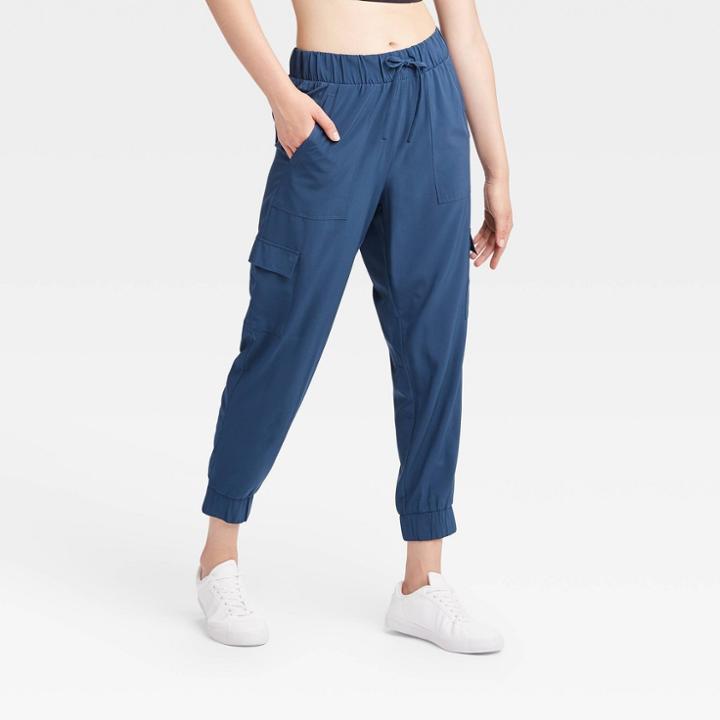 Women's Stretch Woven Cargo Joggers - All In Motion Blue S, Women's,