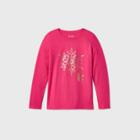 Girls' Long Sleeve Shine Snowflake Graphic T-shirt - Cat & Jack Dark Pink