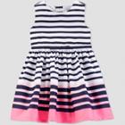 Toddler Girls' Stripe Dress - Just One You Made By Carter's Navy/pink 5t, Girl's, Blue