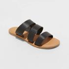 Women's Sammi Snake Print Triple Band Slide Sandals - Universal Thread Black