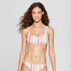Women's Over The Shoulder Bralette Bikini Top - Xhilaration Multi Stripe Xs,