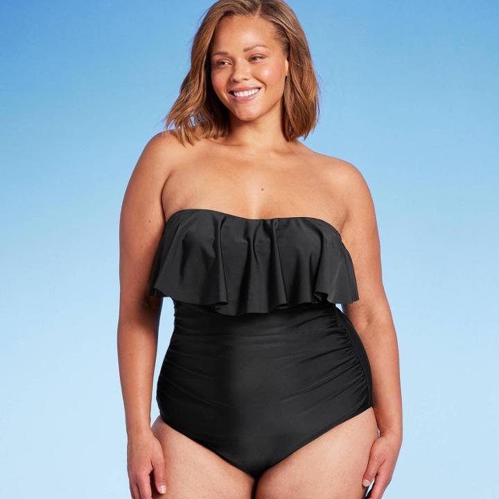 Kona Sol Women's Flounce High Coverage One Piece Swimsuit - Kona